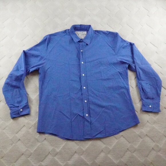 Frank & Eileen Don Button Up Shirt Mens Extra Large Solid Blue Formal Preppy - Picture 1 of 12